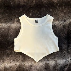 White Cropped Tank Top